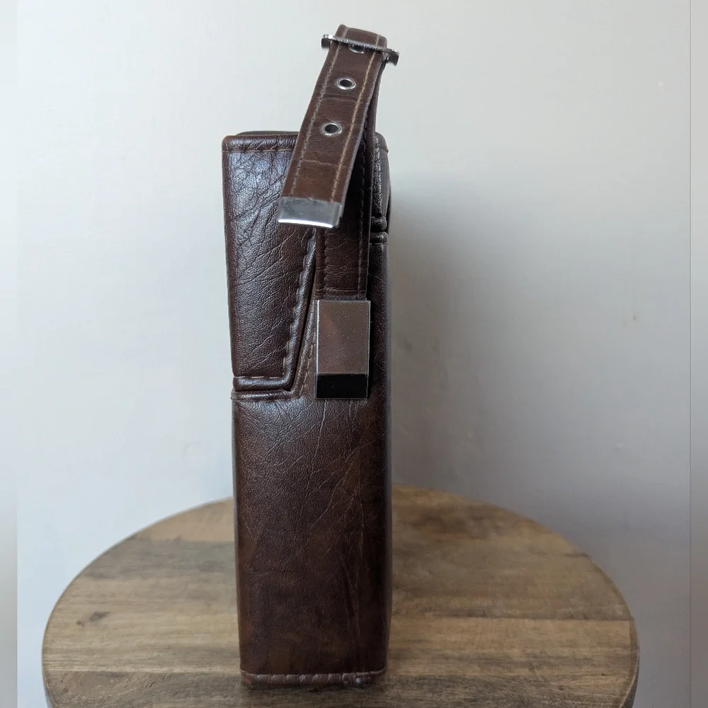 VINTAGE Polaroid SX-70 Leather System Case, Dark Brown Leather